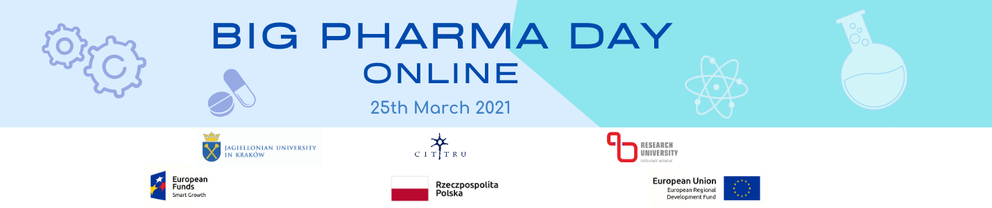 Baner Big Pharma Day online 25 marca 2021 przedstawiający filoki oraz logotypy projektowe