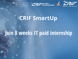 CRIF SmartUp: 8 weeks post-graduated paid internship (April'21)