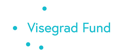 Logo Visegrad Fund: napis Visegrad Fund otoczony 4 kropkami z lewej strony