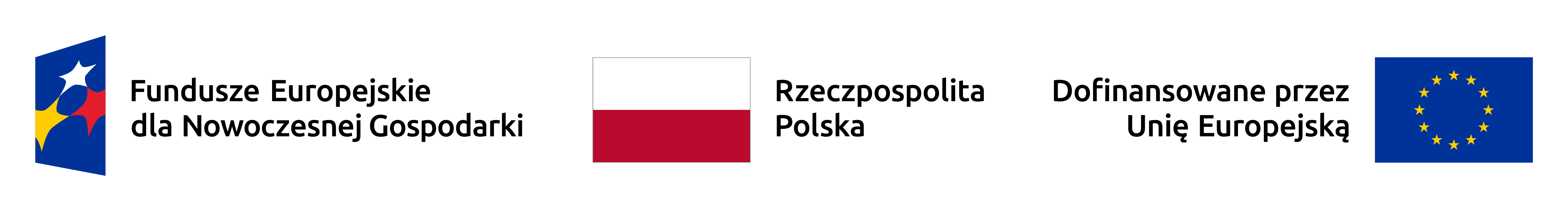 Logotypy: Fundusze Europejskie dla Nowoczesnej Gospodarki, Rzeczpospolita Polska, Dofinansowane przez unię Europejską
